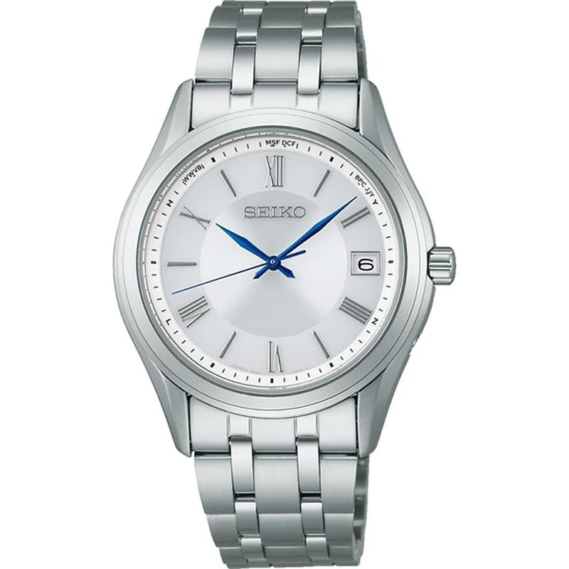 Seiko SBTM357 Eco-Drive radio controlled white disc sports watch 2025.7 release