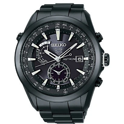 SEIKO SBXA007 Men's ASTRON Solar GPS Watch in Bright Titanium with World Time, Bluetooth Connectivity, and Eco Friendly Solar Power
