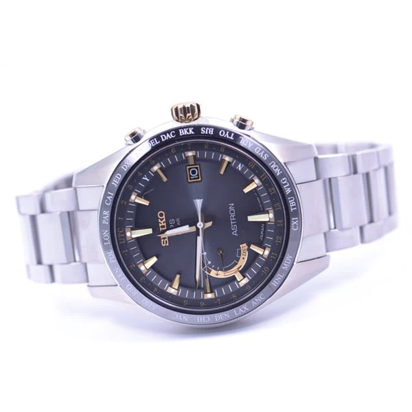 SEIKO SBXB087 Men's 8X Series World Time Watch with Solar Power, Dual Time Zone, and Sapphire Crystal for Ultimate Precision and Style - Image 3