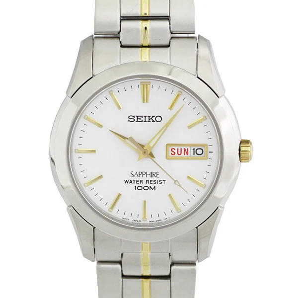 SEIKO SGG719P1 Men's Q Combi Bracelet Water Resistant 10 ATM Scratch Resistant Glass Elegant Design Watch