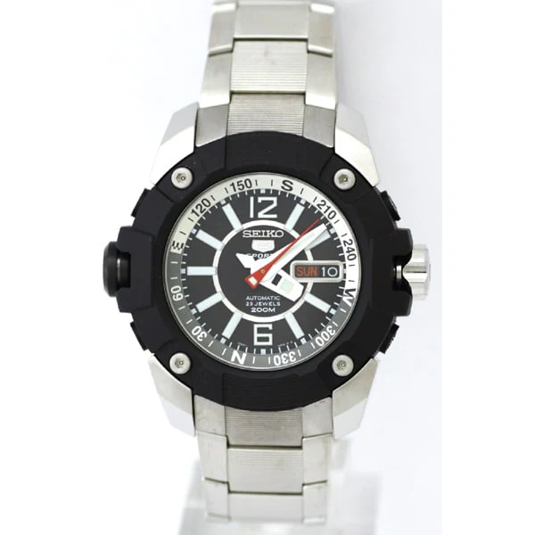 SEIKO SKZ261K1 5 Sports Stainless Steel Bracelet Water Resistant 10BAR Black Dial Parallel Import with 1 Year Warranty