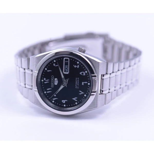 SEIKO SNK063J5 Automatic Men's Watch with Stainless Steel Bracelet, Black Dial, Water Resistant, Durable Design for Everyday Wear - Image 3