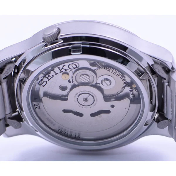 SEIKO SNK809K1 Men's 5 Automatic Black Dial Silver Bracelet Water Resistant Classic Design Watch - Image 4