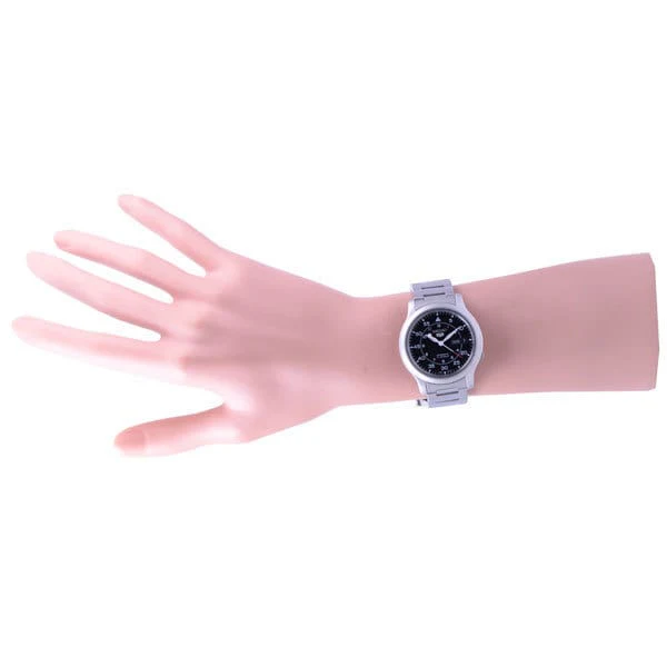 SEIKO SNK809K1 Men's 5 Automatic Black Dial Silver Bracelet Water Resistant Classic Design Watch - Image 6