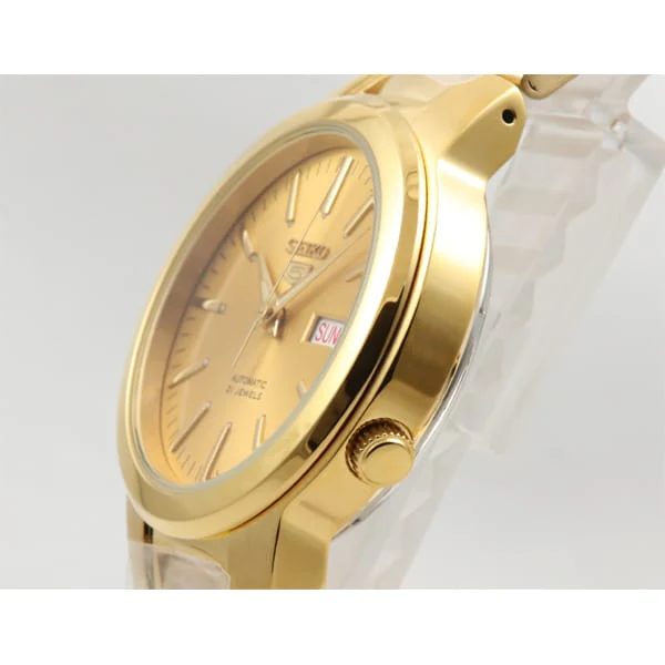SEIKO SNKA10K1 5 Automatic Movement Stainless Steel Bracelet Gold Tone Classic Men's Watch - Image 2