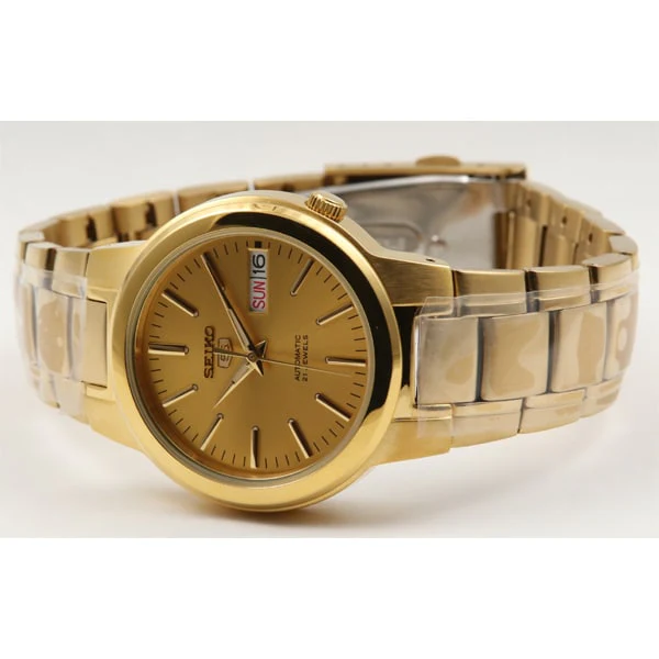 SEIKO SNKA10K1 5 Automatic Movement Stainless Steel Bracelet Gold Tone Classic Men's Watch - Image 3