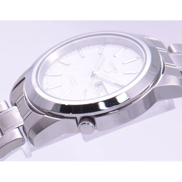 SEIKO SNKE49J1 Men's 5 Automatic Watch White Dial Stainless Steel Water Resistant Classic Design - Image 2