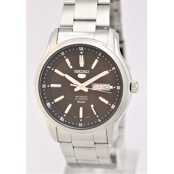 SEIKO SNKP11K1 5 Automatic Men's Black Dial Metal Band Water Resistant Classic Design Watch
