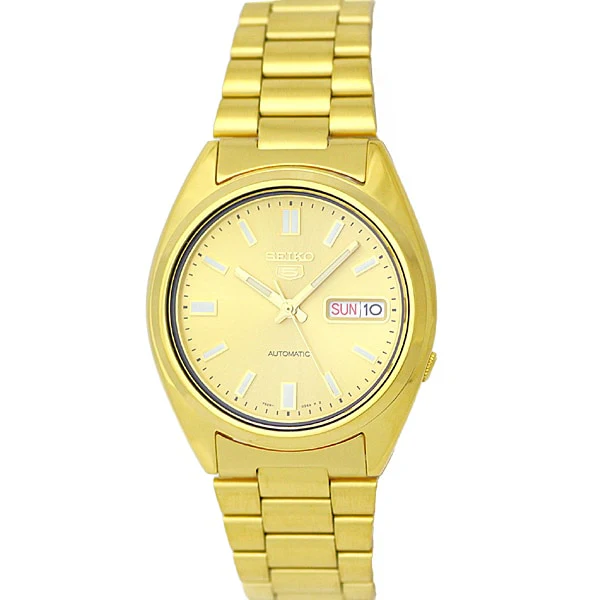 SEIKO SNXS80K1 Stylish Automatic Watch with Gold Plated Bracelet, Water Resistant, 1 Year Warranty for Timeless Elegance