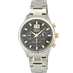 SEIKO SPC151P1 Chronograph 100M Water Resistant Stainless Steel Bracelet Black Dial Men's Watch 1 Year Warranty - Image 3