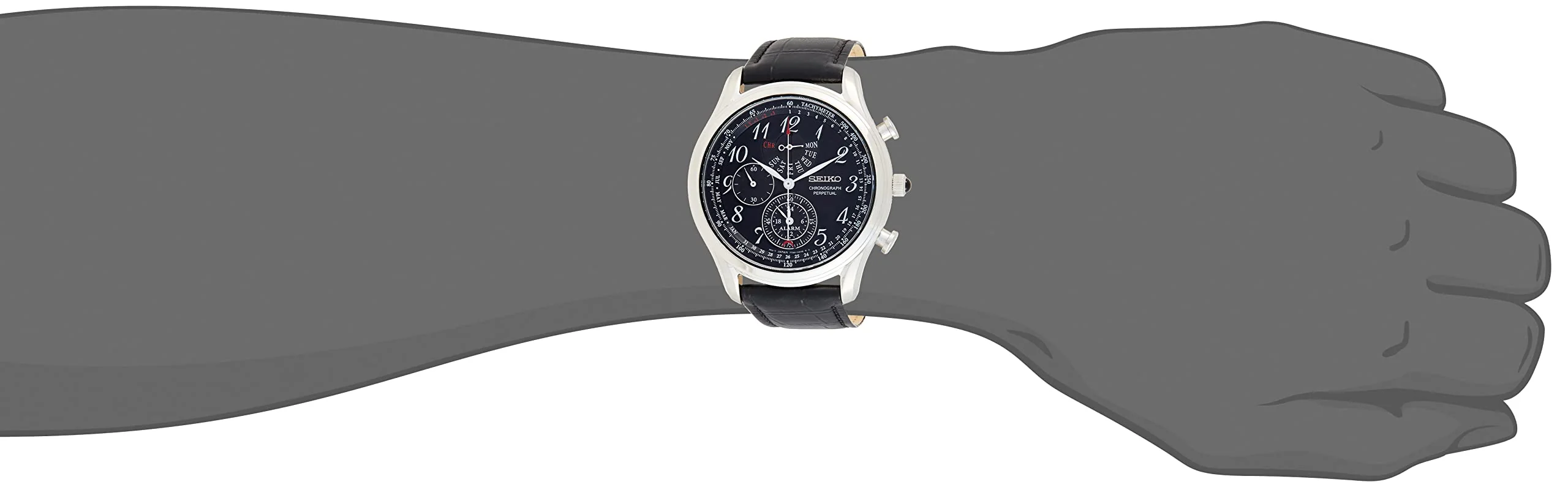 SEIKO SPC255P1 Quartz Chronograph Perpetual Calendar Men's Watch - Image 6