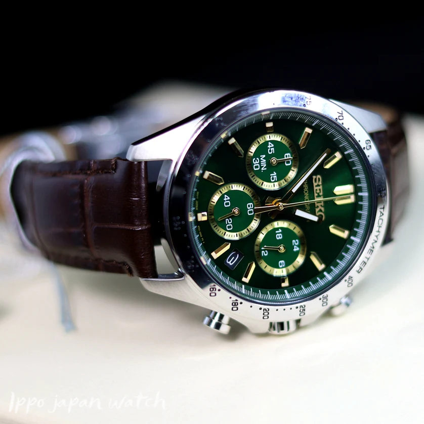 Seiko SPIRIT SBTR017 Green Dial Chronograph Stainless Steel Men's Quartz Watch - Image 4