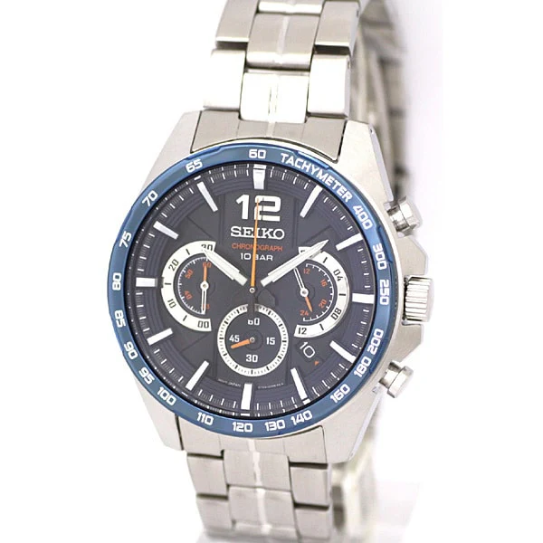 SEIKO SSB345P1 Chronograph Stainless Steel Water Resistant Date Display Solar Powered