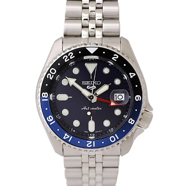 SEIKO SBSC003/SSK003K1 Automatic Men's Watch with Stainless Steel Bracelet 10BAR Water Resistance and GMT Functionality,