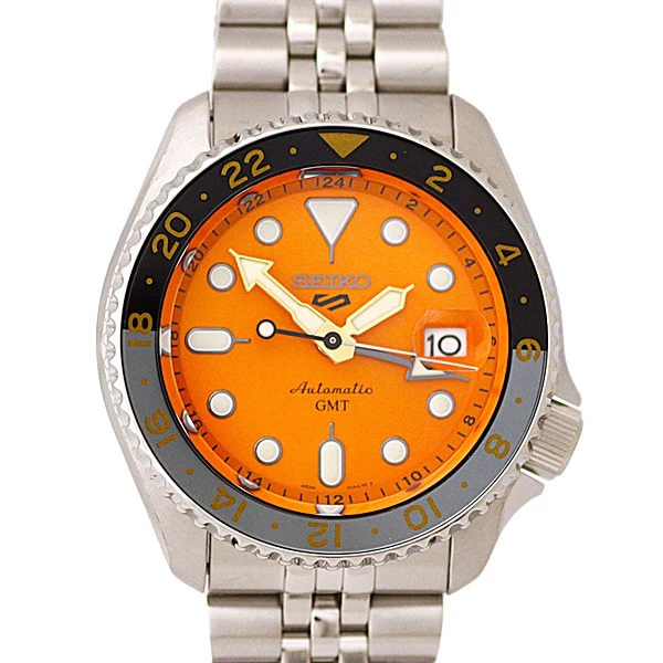 SEIKO SSK005K1 Automatic Stainless Steel Bracelet 10BAR Water Resistance GMT Function Men's Watch 1-Year Warranty