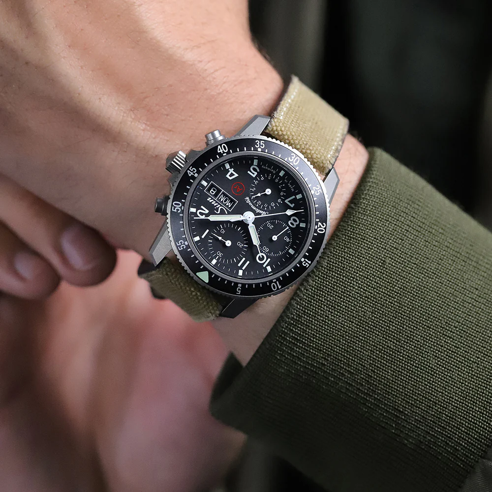 Sinn 103 Series 103.TI.AR Titanium Pilot Chronograph Watch with Classic Dial and Durability Features - Image 3
