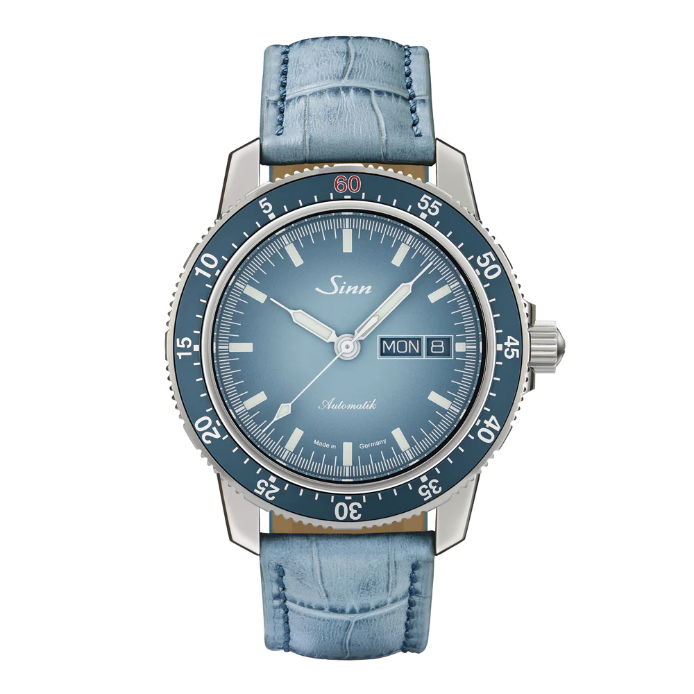 Sinn 60th Anniversary Limited Edition 104.ST.SA.I.WOS Blue Dial Rotating Bezel Watch