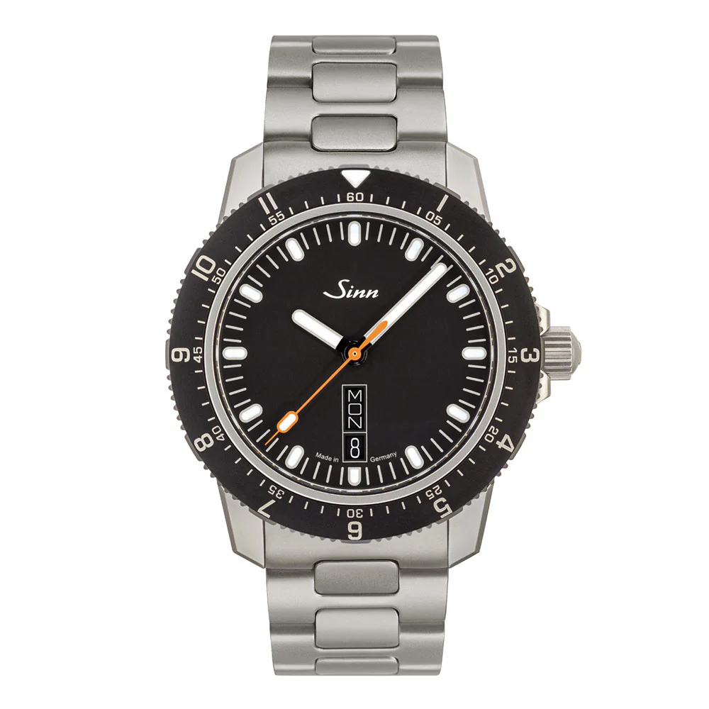 Sinn 105.ST.SA Modern Sports Watch with Multi-Functional Rotating Bezel and Scratch-Resistant Black Coating