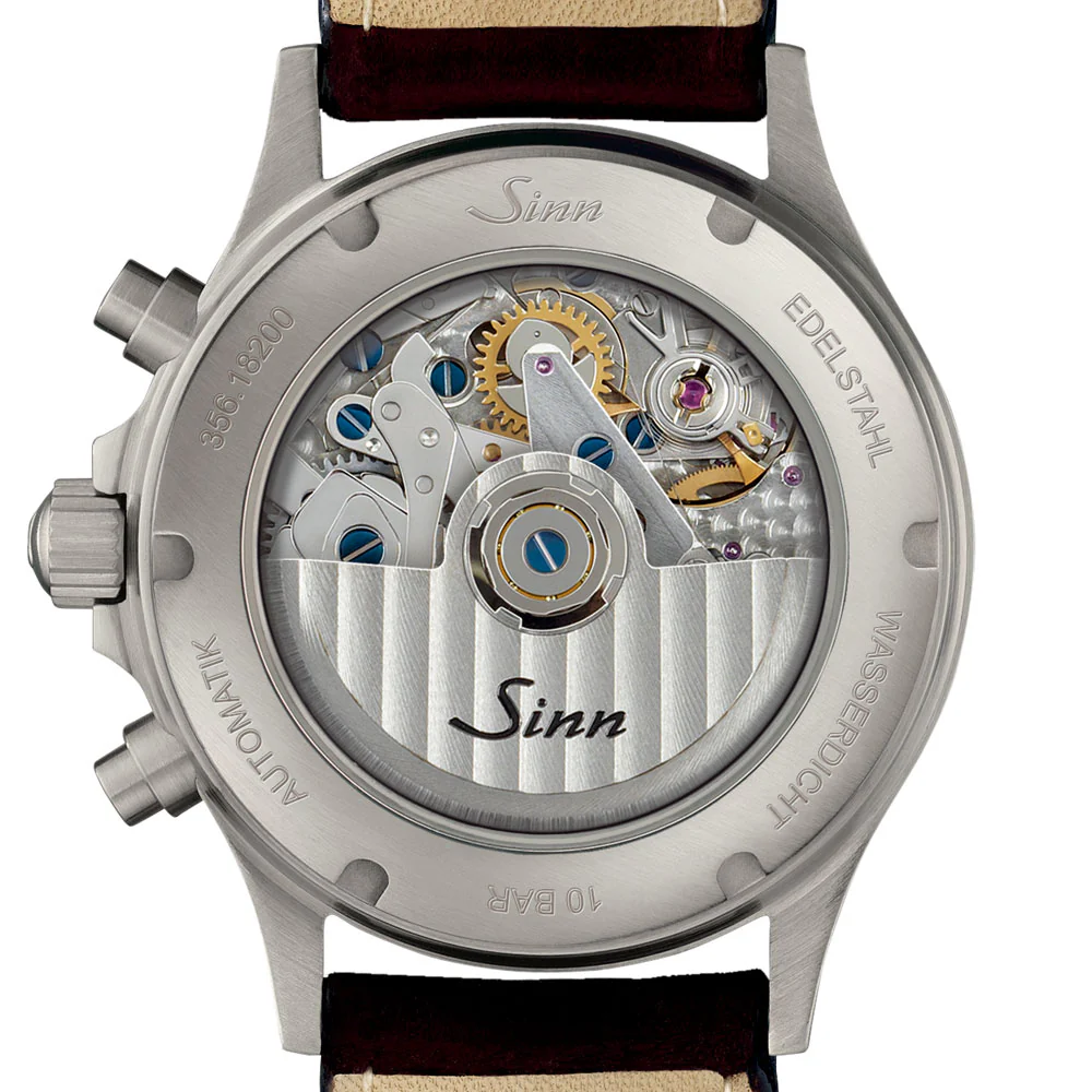 Sinn FLIEGER 356.SA.FLIEGER Pilot Chronograph with Satin Finish and Box-Shaped Sapphire Crystal Watch - Image 5