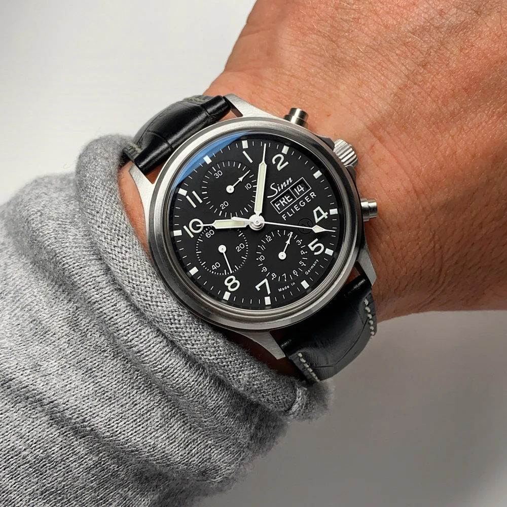 Sinn Flieger 358.SA.FLIEGER Pilot Watch with Chronograph and Sapphire Crystal - Image 2