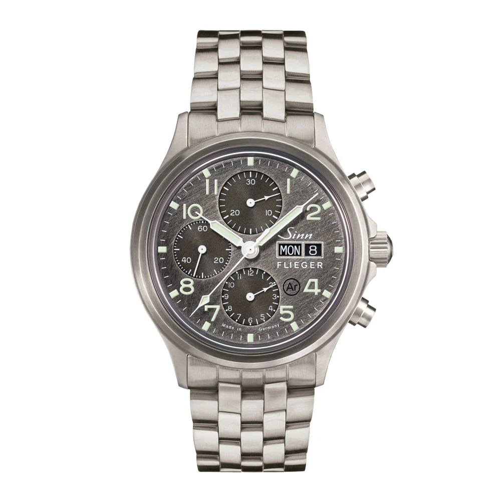 Sinn Flieger 358.SA.FLIEGER.DS Unique Scratch-Dial Chronograph with Domed Sapphire Crystal Watch