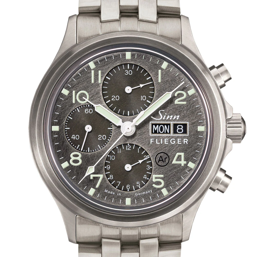 Sinn Flieger 358.SA.FLIEGER.DS Unique Scratch-Dial Chronograph with Domed Sapphire Crystal Watch - Image 4