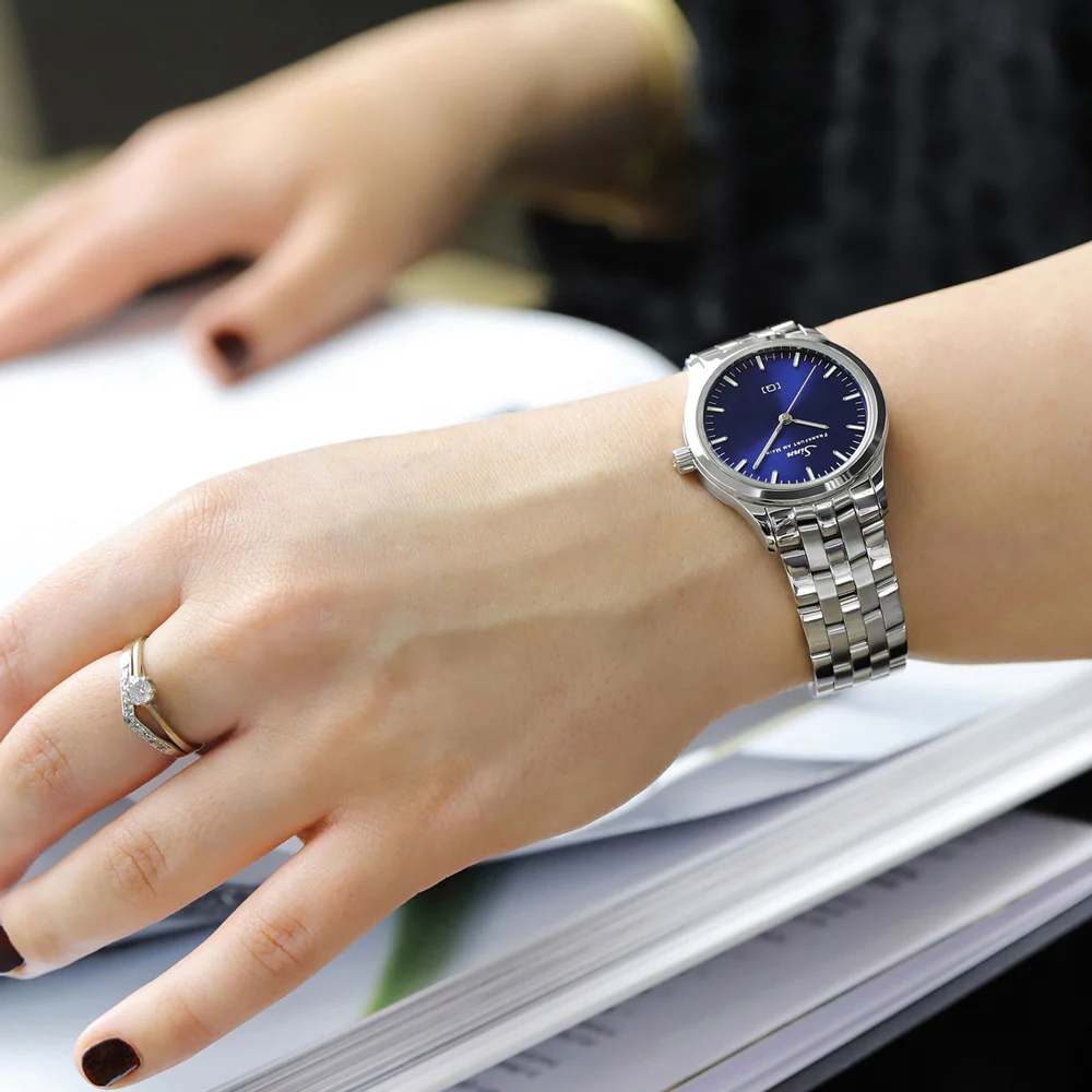 Sinn 434.ST.B Ladies Watch with Q Technology, Blue Sunray Dial, Stainless Steel, 10 ATM Water Resistance - Image 3