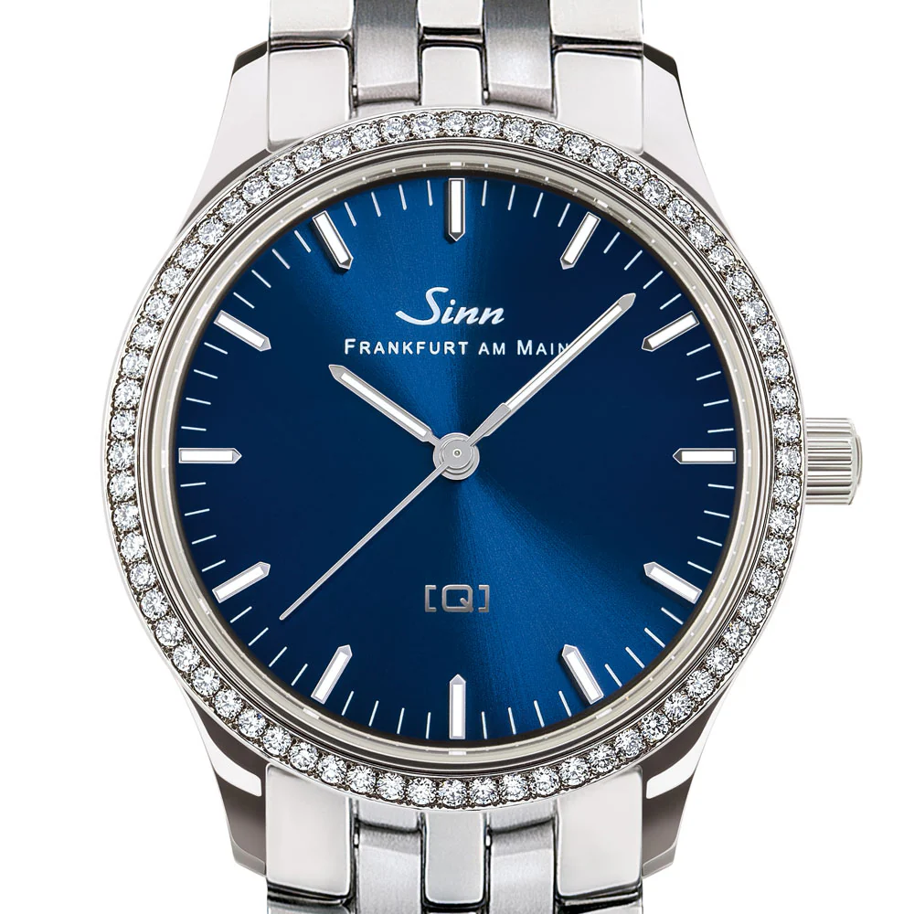Sinn 434.TW68.WG.B Ladies Watch with 68 Diamond Bezel and Blue Dial, Featuring [Q] Technology for Minimal Electromagneti - Image 3