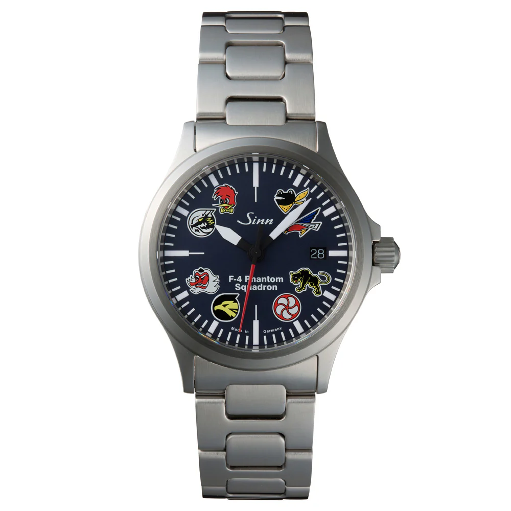 Sinn F-4 Phantom II 556.F-4.Ⅱ Navy Dial Limited Edition Watch with 8 Squadron Emblems