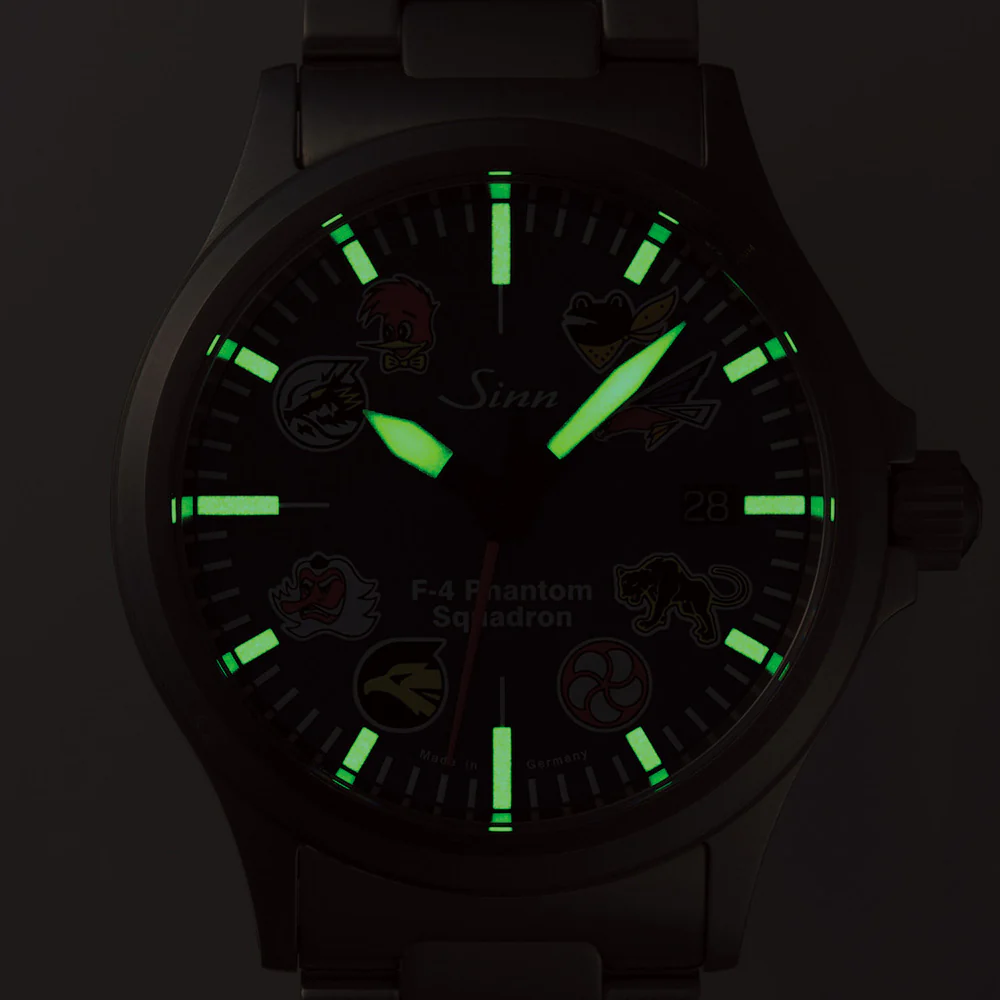 Sinn F-4 Phantom II 556.F-4.Ⅱ Navy Dial Limited Edition Watch with 8 Squadron Emblems - Image 3