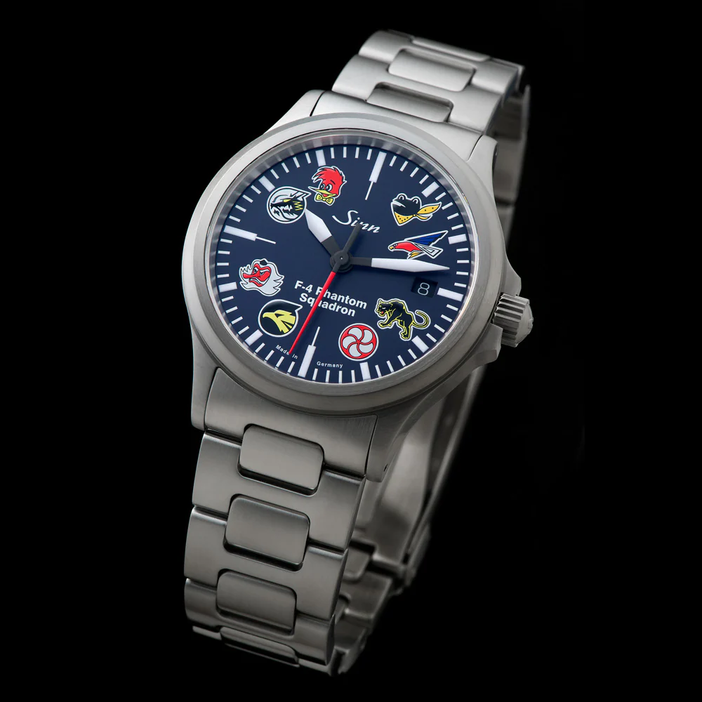 Sinn F-4 Phantom II 556.F-4.Ⅱ Navy Dial Limited Edition Watch with 8 Squadron Emblems - Image 5
