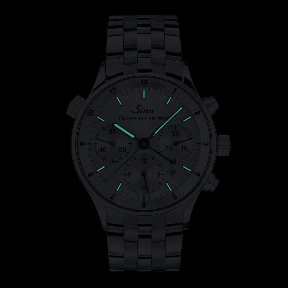 Sinn Frankfurt Financial 6000.JUB.Ⅲ Limited Edition Chronograph Silver Dial Watch - Image 4
