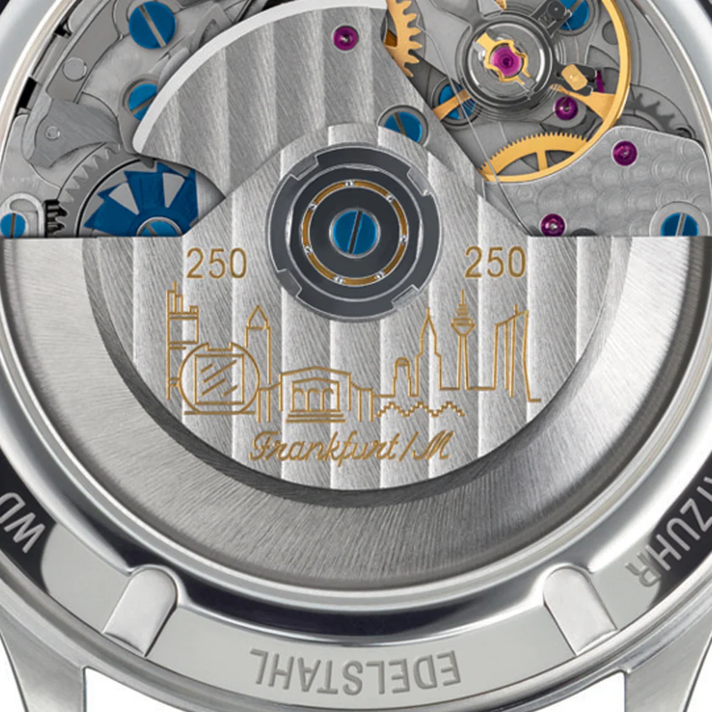 Sinn Frankfurt Financial 6099.JUB Limited Edition Chronograph Silver Dial Blue Accents Watch - Image 6