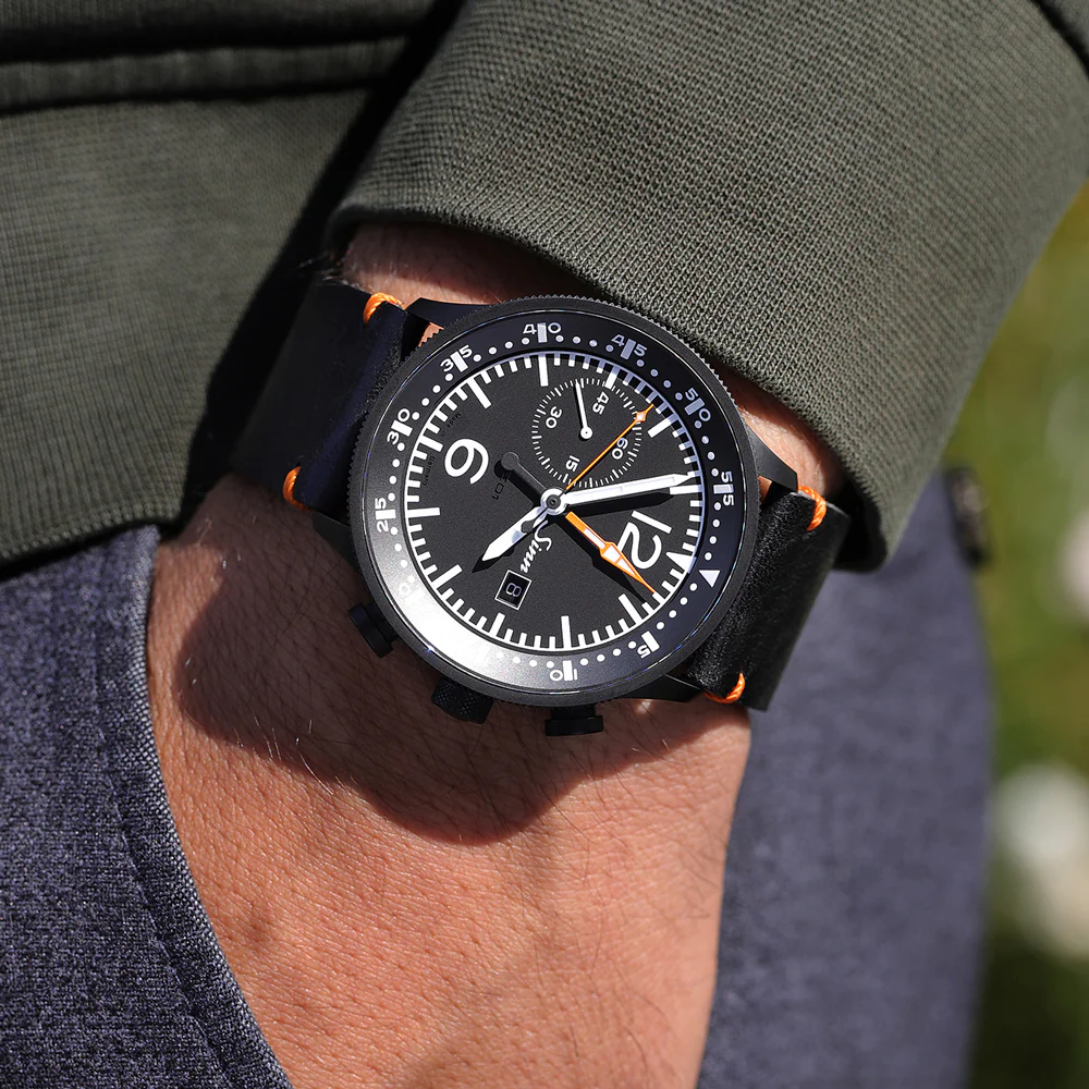 Sinn Nabo 17 ZM 717 Cockpit Chronograph Watch with SZ01 Movement and Durable Black Hard Coating - Image 2