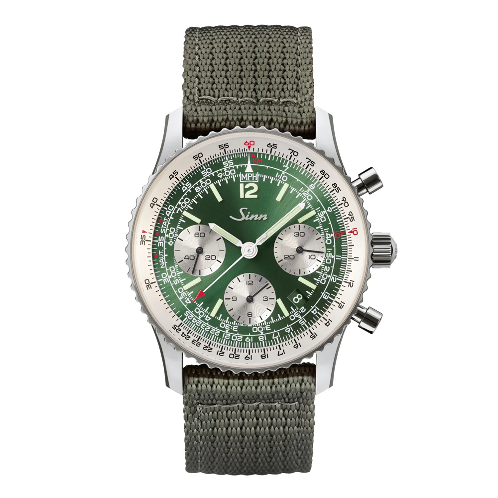 Sinn 903 Series 903 St II G Green Dial Navigation Chronograph Watch - Image 2