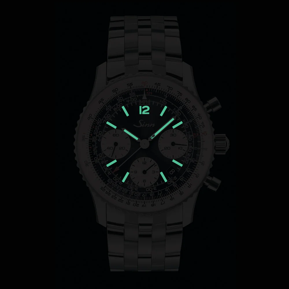 Sinn 903 Series 903.ST.Ⅱ Navigation Chronograph with Column Wheel Movement and Rotating Bezel Watch - Image 6
