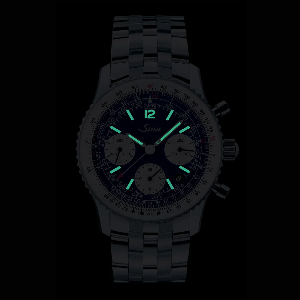 Sinn 903 Series 903.ST.B.E.Ⅱ Navigation Chronograph with Column Wheel Movement and Rotating Bezel Watch - Image 6