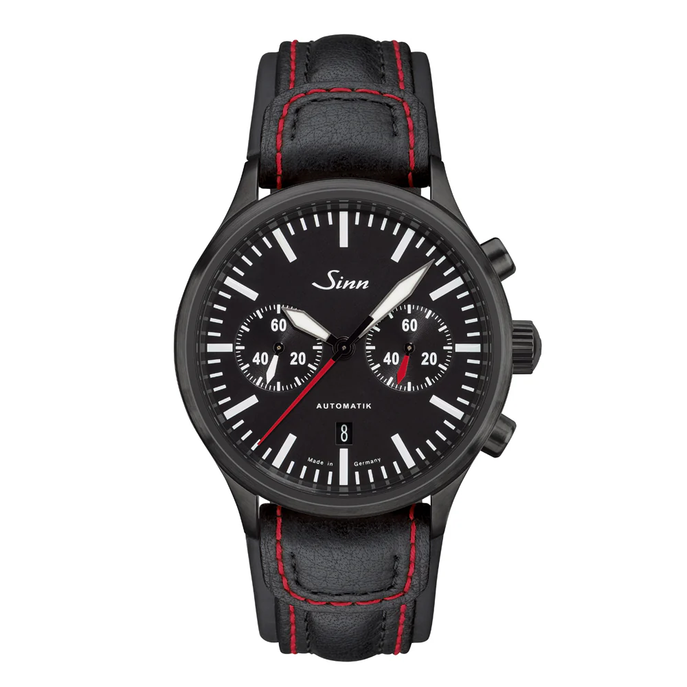Sinn 936 Limited Edition Chronograph Watch - Bi-Compax Layout, Durable Black Hard Coating, 60-Minute Timer - Image 2