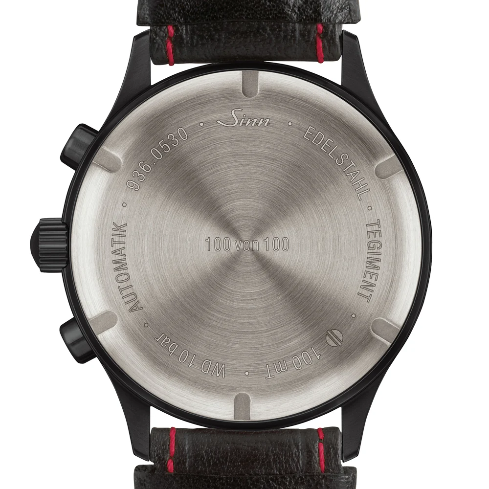 Sinn 936 Limited Edition Chronograph Watch - Bi-Compax Layout, Durable Black Hard Coating, 60-Minute Timer - Image 6