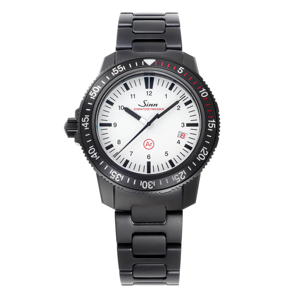 Sinn EZM_3_S_W Sinn EZM 3 S W Professional Dive Watch with Black Hard Coating and White Dial - Limited Edition 100 Units