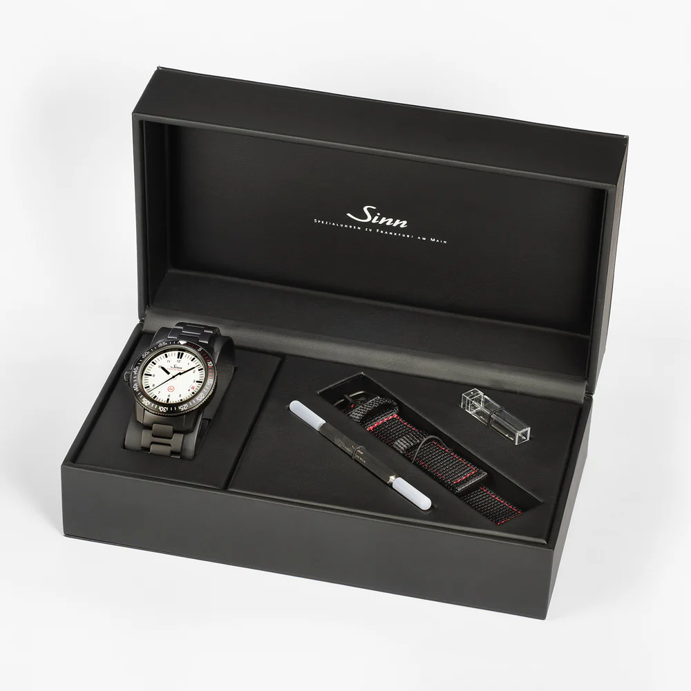 Sinn EZM_3_S_W Sinn EZM 3 S W Professional Dive Watch with Black Hard Coating and White Dial - Limited Edition 100 Units - Image 3