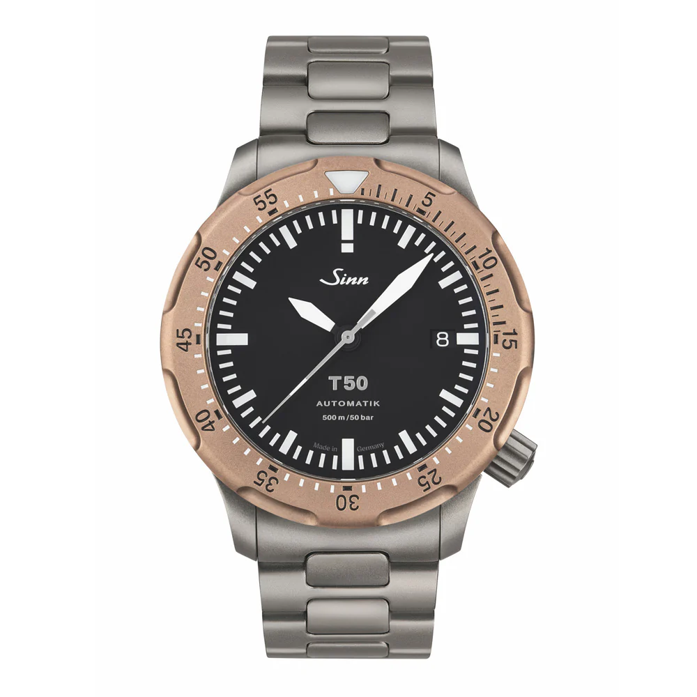Sinn T50.GBDR Gold Bronze Diver's Watch with High-Strength Titanium and Enhanced Safety Features - Image 2