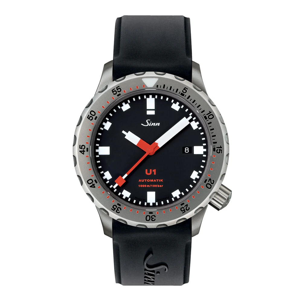 Sinn U1 1000m Waterproof Diver's Watch with Rotating Bezel and Luminous Indexes