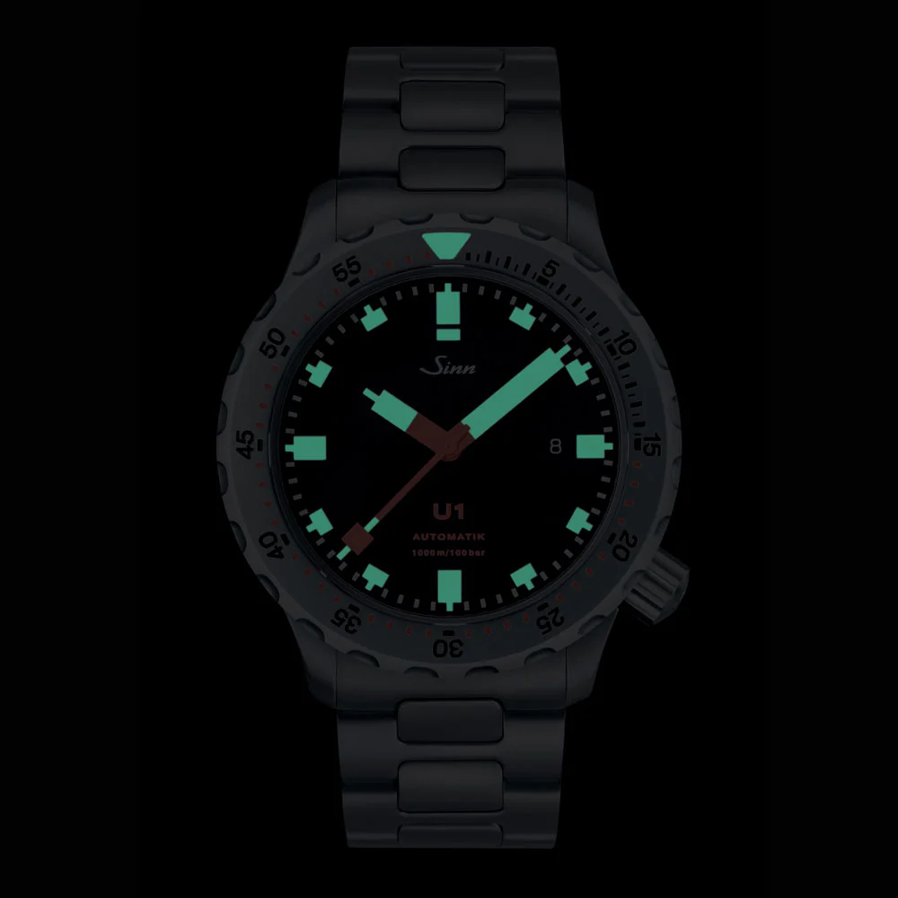 Sinn U1 1000m Waterproof Diver's Watch with Rotating Bezel and Luminous Indexes - Image 5