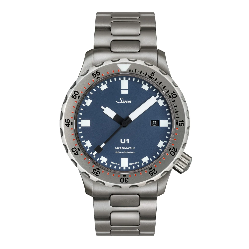 Sinn U1.B Blue Dial Diver's Watch with High Contrast Visibility and Marine Steel Case - Image 2