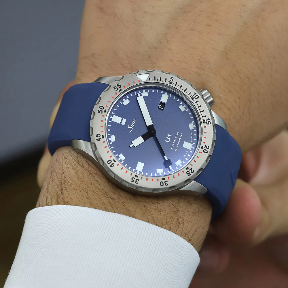 Sinn U1.B Blue Dial Diver's Watch with High Contrast Visibility and Marine Steel Case - Image 3