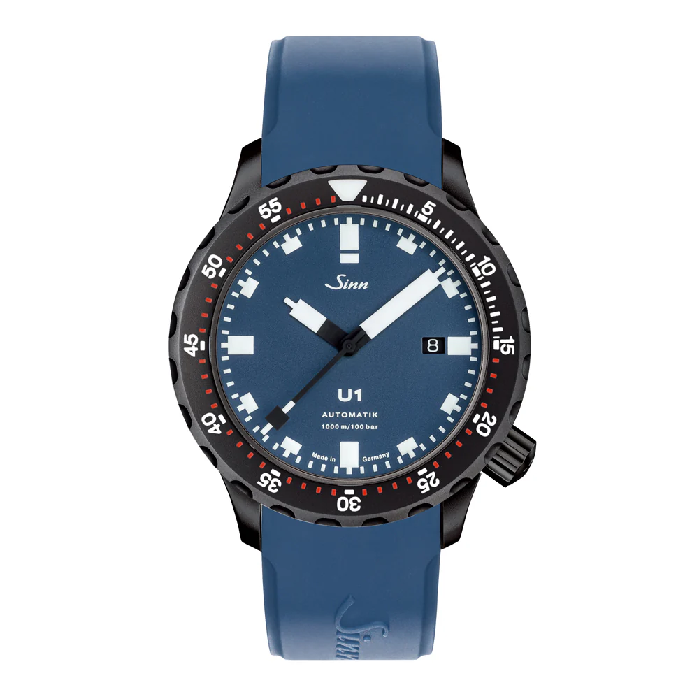 Sinn U1.B.S 1000m Waterproof Diver's Watch with Blue Dial and Scratch-Resistant Steel Case
