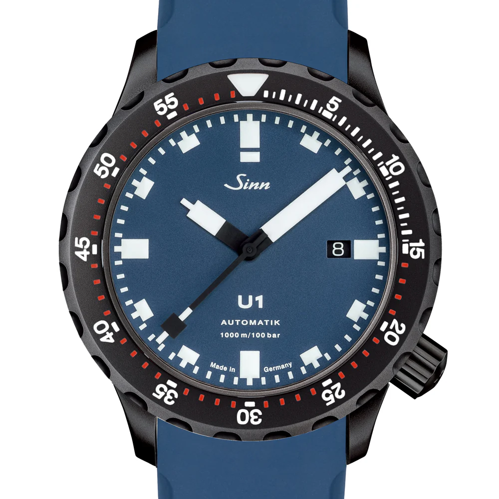 Sinn U1.B.S 1000m Waterproof Diver's Watch with Blue Dial and Scratch-Resistant Steel Case - Image 2