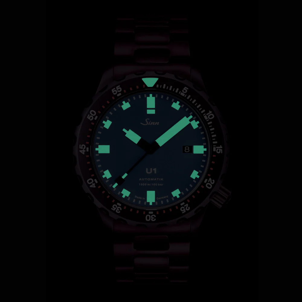 Sinn U1.B.S 1000m Waterproof Diver's Watch with Blue Dial and Scratch-Resistant Steel Case - Image 3