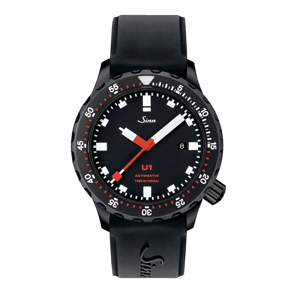 Sinn U1.S Professional Dive Watch with Helium Escape Valve and Anti-Reflective Sapphire Crystal